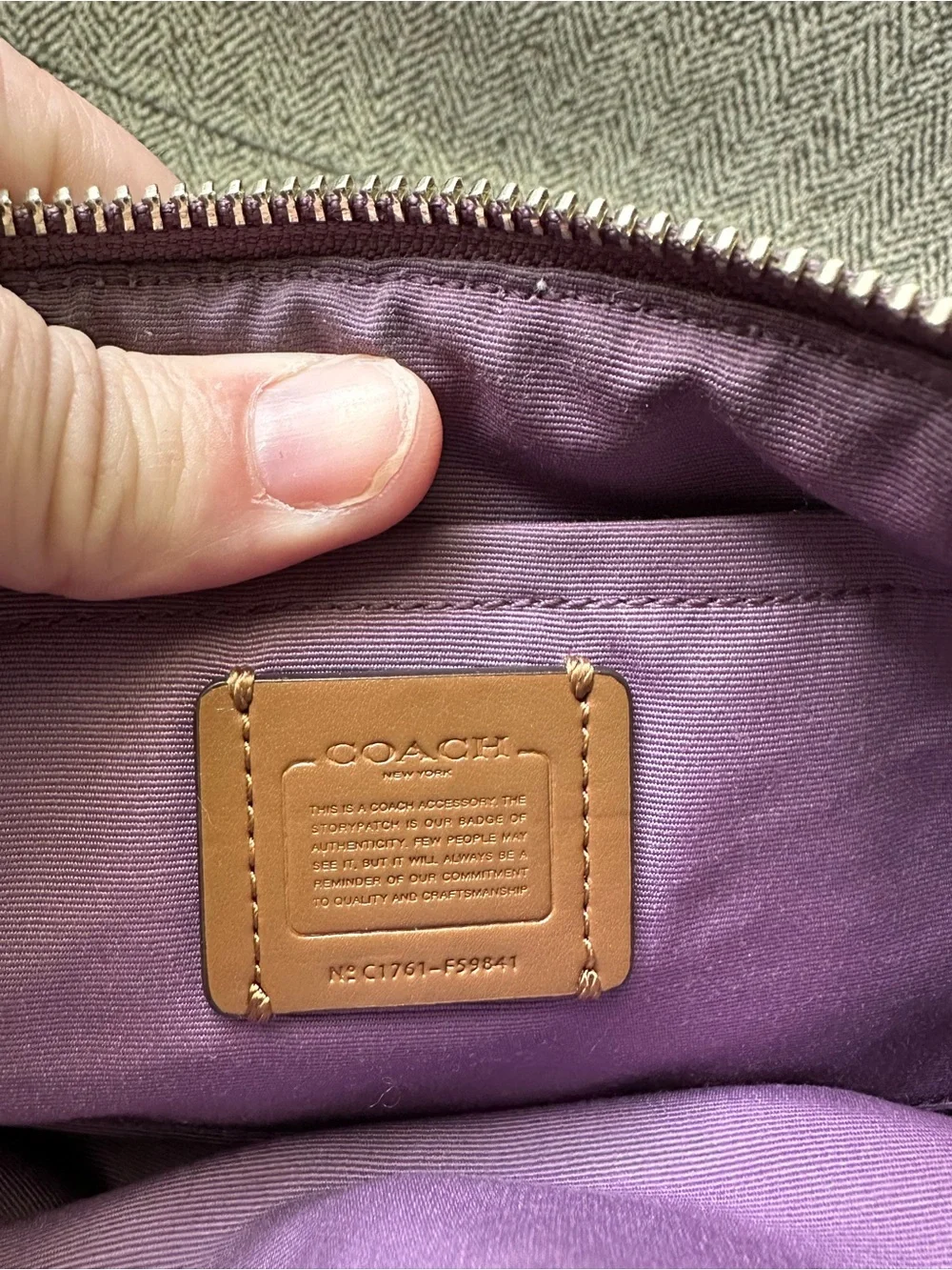 Coach Brown Signature Crossbody with Purple Floral Accents
